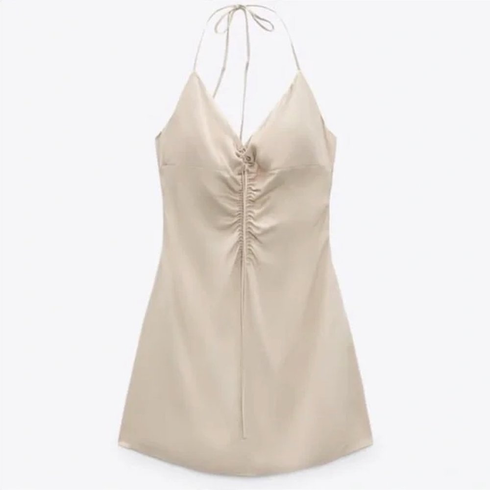 Zara Satin Halter Dress XS